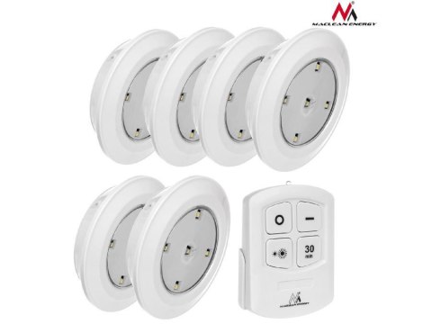 Maclean Zestaw 6 lamp LED Maclean MCE165 z pilotem na baterie 3xAAA