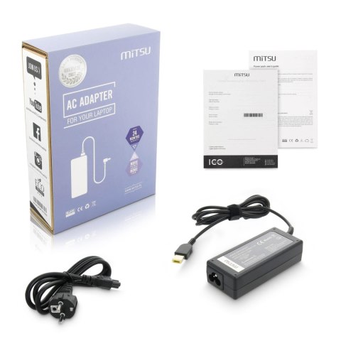 Mitsu Zasilacz sieciowy Mitsu 20V 3.25A (prostokątny 11.0x4.5 pin - Yoga) 65W do notebooka Lenovo