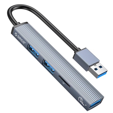 ORICO Hub USB Orico AH-A12F-GY-BP 3*USB-A, czytnik microSD 5 Gbps