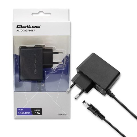 Qoltec Zasilacz sieciowy Qoltec wtyczkowy 12W | 6V | 2A | 5.5*2.1
