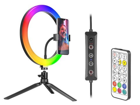Tracer Lampa pierścieniowa RGB Tracer RING 26cm ze statywem