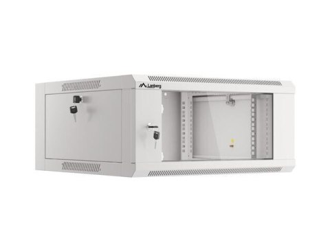 LANBERG Szafa instalacyjna Lanberg rack wisząca 19" 4U 600 drzwi szklane szara (złożona)