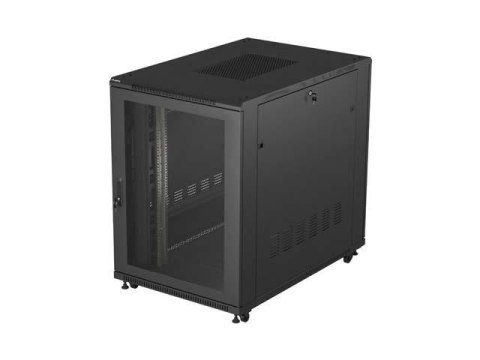 LANBERG Szafa instalacyjna Rack Lanberg Stojąca 19" 22U 800x1200 Czarna drzwi perforowane (flat pack)