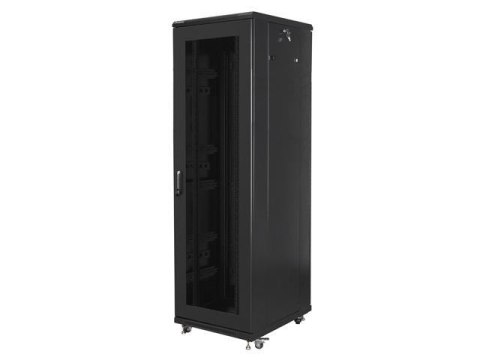 LANBERG Szafa instalacyjna Rack stojąca 19" 42U 600x800 czarna drzwi perforowane Lanberg (flat pack)
