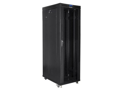 LANBERG Szafa instalacyjna Rack stojąca 19" 42U 800x1000 czarna drzwi szklane LCD Lanberg (flat pack)