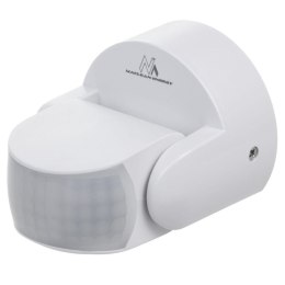 Maclean Czujnik ruchu PIR Maclean MCE468 W, na podczerwień, IP65, biały, zasięg 12m, max. obiążenie 800/1200W
