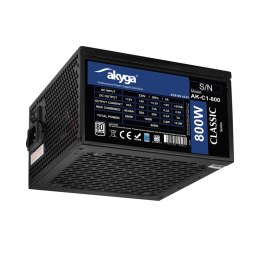 AKYGA Zasilacz ATX 800W Akyga AK-C1-800 P4+4 2x PCI-E 6+2 pin 6x SATA 3x Molex APFC FAN 12cm