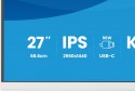 IIYAMA Monitor 27 cali XB2797QSNP-W1 IPS,QHD,USB-c Dock 96W,HDMI, 350cd,1ms, DP, DisplayPort x1 (Daisy Chain MST max. 2560 x1440), USB