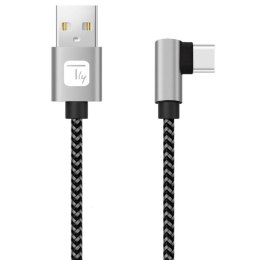 Techly Kabel Techly USB 2.0 USB-A na USB-C kątowy 0,5m M/M 3A