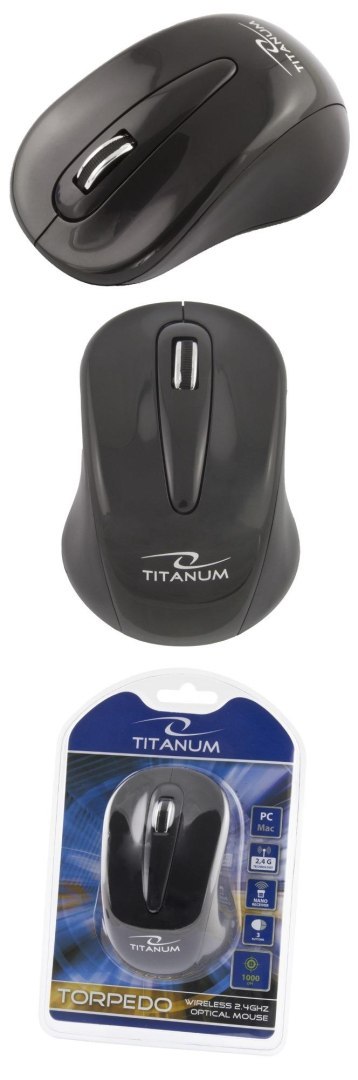 Titanum Mysz bezprzewodowa Titanum 3D TORPEDO TM104K optyczna 2,4GHz czarna