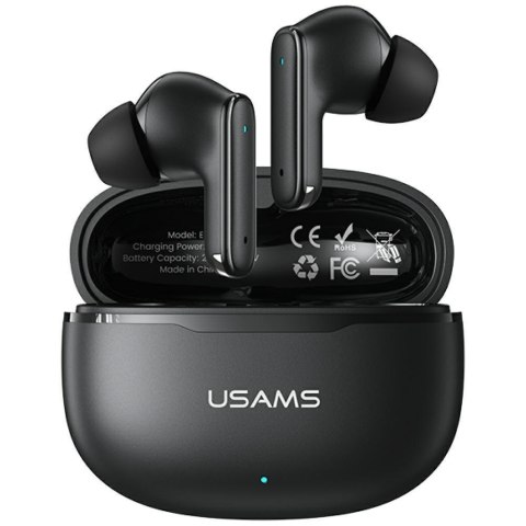 USAMS Słuchawki z mikrofonem Usams E05 TWS Bluetooth 5.0+ stacja dokująca - czarne
