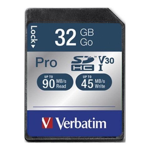 Verbatim Karta pamięci SDHC Verbatim Pro U3 32GB (90/45 MB/s) Class 10 UHS-1 V30