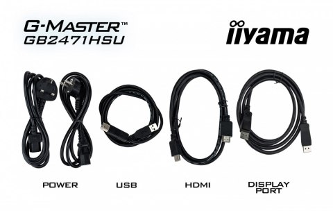 IIYAMA Monitor 23.8 cala GB2471HSU-B1 IPS,FHD,240Hz,2xHDMI,DP,1xUSB 3.2, 1xUSB C, Adaptive G-SYNC - 1920 x 1080 @48-240Hz DisplayP