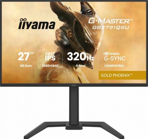 IIYAMA Monitor 27 cali GB2791QSU-B1 0.6ms, DP, 2xHDMI 2.1, 320Hz, Fast IPS, WQHD, 350 cd/m2, USB HUB x4