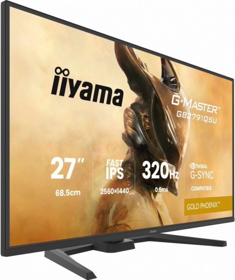 IIYAMA Monitor 27 cali GB2791QSU-B1 0.6ms, DP, 2xHDMI 2.1, 320Hz, Fast IPS, WQHD, 350 cd/m2, USB HUB x4