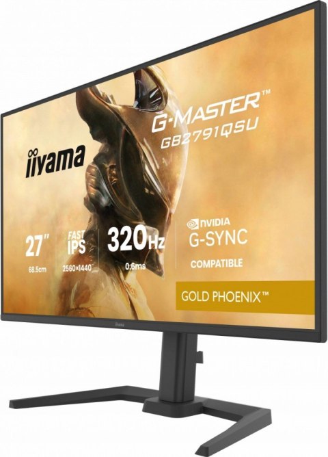 IIYAMA Monitor 27 cali GB2791QSU-B1 0.6ms, DP, 2xHDMI 2.1, 320Hz, Fast IPS, WQHD, 350 cd/m2, USB HUB x4