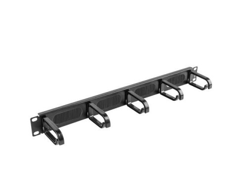 LANBERG Organizer kabli Lanberg AK-1203-B 19" 1U z 5 uchwytami panel szczotkowany - typ B czarny