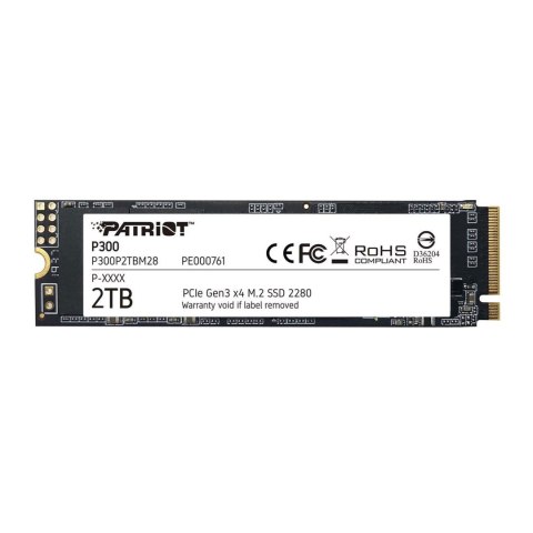 Patriot Memory Dysk SSD Patriot P300 2TB M.2 2280 PCIe Gen3 x4 NVMe (2100/1650 MB/s)