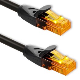 Qoltec Kabel Patchcord Qoltec UTP | CAT6 | 2 x RJ-45 | High speed 1Gb/s | Pozłacane styki | 15m | Czarny