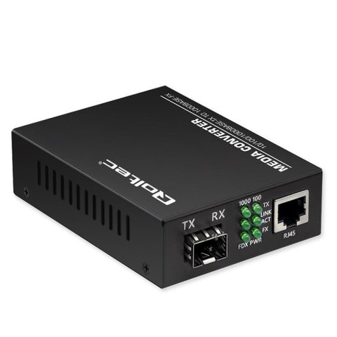 Qoltec Switch niezarządzalny Qoltec Dwukierunkowy Media Konwerter 1x RJ45 1x SFP | 1000Mb/s | 5V