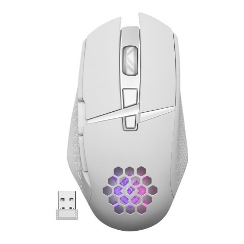 Defender Mysz bezprzewodowa Defender GLORY GM-514 optyczna 3200dpi biała RGB AKUMULATOR 7 przycisków Gaming