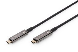 Digitus Kabel DIGITUS połączeniowy hybrydowy AOC Audio-Video 4K60Hz USB Typ C - Typ C (DP Alternate Mode) M/M 10m
