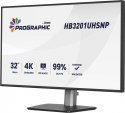 IIYAMA Monitor 31.5 cala ProGraphic HB3201UHSNP-B1 4K,IPS BLACK 2.0,450cd,VESA USB-c dock(PD:96W),HDMI,DP,DAISY/CHAIN,4xUSB,RJ45,3000:1