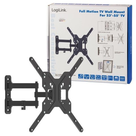 LogiLink Uchwyt ścienny LogiLink do telewizora LCD/LED nachylenie +/-15°, obrót 90° VESA 400x400, 23-55"