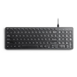 Perixx Klawiatura przewodowa Perixx PERIBOARD-215 scissor, ultra-flat, czarna, 4x HUB (2x USB-A, 2x USB-C)