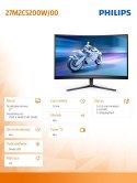 Philips Monitor 27M2C5200W 27 cali Zakrzywiony VA 280Hz HDMIx2 DP HAS