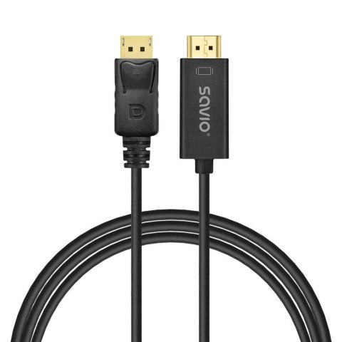 Savio Kabel adapter Savio CL-183 DisplayPort do HDMI 1,5m czarny