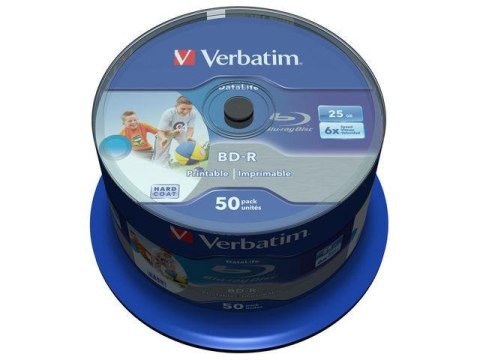 Verbatim Płyty BD-R Verbatim 25GB X6 printable Datalife (Cake 50)