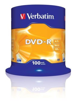 Verbatim Płyty DVD-R Verbatim 16x 4.7GB (Cake 100) MATT SILVER