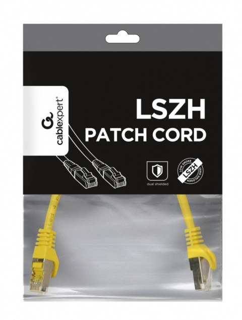 Gembird Patch cord Kat.6A S/FTP LSZHCU 0.25m żółty