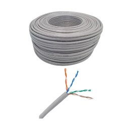 NETRACK Kabel sieciowy skrętka LAN Netrack cat 5e UTP, szary, 100m , CCA