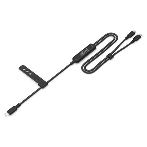 Digitus Kabel zasilający DIGITUS 2 w 1 USB-C - 2x USB-C, USB 2.0 140W PD 3.1, nylonowy, 1,8m czarny