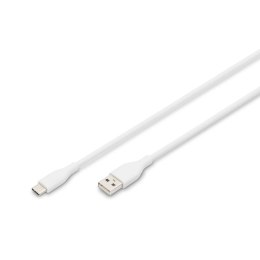Digitus Kabel zasilający DIGITUS silikonowy USB-A - USB-C, USB 2.0 60W, 2m biały