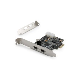 Digitus Kontroler FireWire (800) DIGITUS PCIe, 2x zew. 1x wew. IEEE1394b 9-pin, Low Profile