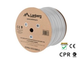 LANBERG Kabel UFTP Lanberg kat. 6A 305m drut CU szary CPR+ fluke passed