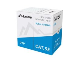 LANBERG Kabel UTP Lanberg 100Mb/s 305m drut CCA czarny