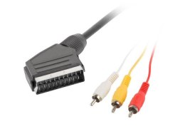 LANBERG Kabel adapter Lanberg SCART - 3x RCA 1,8m czarny