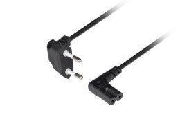 LANBERG Kabel zasilający Lanberg CEE 7/16 -> IEC 320 C7 EURO (radiowy) 1,8m kątowy VDE czarny