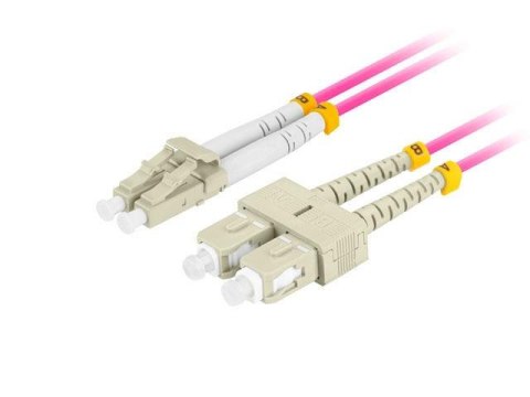 LANBERG Patchcord światłowodowy Lanberg MM LC/UPC-SC/UPC DUPLEX 3.0MM OM4 50/125 LSZH 5m fioletowy