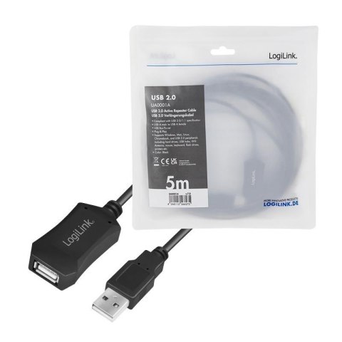 LogiLink Kabel repeater USB 2.0 LogiLink UA0001A USB (M) > USB (F) 5m