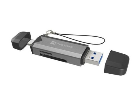 Natec Czytnik kart Natec Scarab 3 USB-A + USB-C SD/MICRO SD USB 3.1 Gen 1 Szary