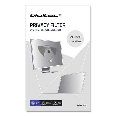 Qoltec Filtr prywatyzujący RODO Qoltec 24" (16:10)