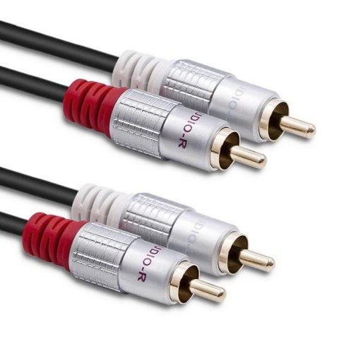 Qoltec Kabel Qoltec 2xRCA męski / 2xRCA męski | 3m | Czarny