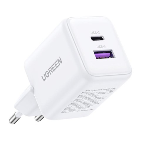 Ugreen Ładowarka sieciowa Ugreen X516W USB + USB-C, GaN, 30W - biała