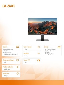 AG NEOVO Monitor 23.8 cala LA-2403 IPS FHD 100Hz HDMI DP VGA
