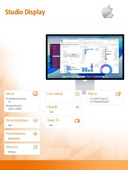 Apple Studio Display - Standard Glass - Uchwyt mocujący VESA. Bez podstawki